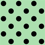 Polka Dots - Black on Celadon Green