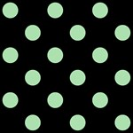 Polka Dots - Celadon Green on Black