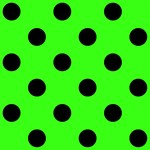 Polka Dots - Black on Neon Green