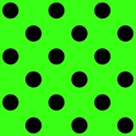 Polka Dots - Black on Neon Green