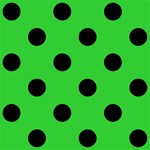 Polka Dots - Black on Lime Green