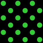 Polka Dots - Lime Green on Black