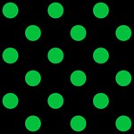 Polka Dots - Dark Pastel Green on Black