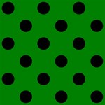 Polka Dots - Black on Green