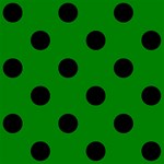 Polka Dots - Black on Green