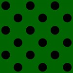 Polka Dots - Black on Dark Green