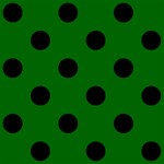 Polka Dots - Black on Dark Green