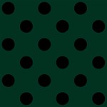 Polka Dots - Black on Deep Green