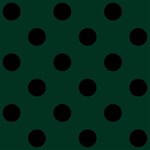 Polka Dots - Black on Deep Green