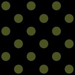 Polka Dots - Army Green on Black