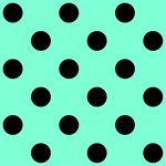 Polka Dots - Black on Aquamarine