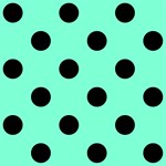 Polka Dots - Black on Aquamarine