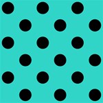 Polka Dots - Black on Turquoise