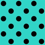 Polka Dots - Black on Turquoise