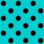 Polka Dots - Black on Cyan