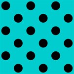 Polka Dots - Black on Cyan