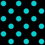 Polka Dots - Cyan on Black