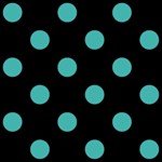 Polka Dots - Verdigris on Black
