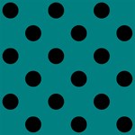 Polka Dots - Black on Teal