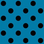 Polka Dots - Black on Cerulean