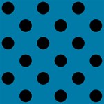 Polka Dots - Black on Cerulean