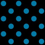 Polka Dots - Cerulean on Black