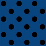 Polka Dots - Black on Dark Cerulean