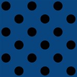 Polka Dots - Black on Dark Cerulean