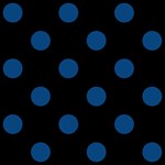 Polka Dots - Dark Cerulean on Black