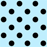 Polka Dots - Black on Light Blue