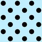 Polka Dots - Black on Light Blue