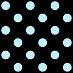 Polka Dots - Light Blue on Black