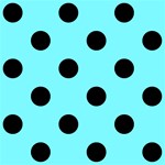 Polka Dots - Black on Electric Blue