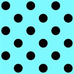 Polka Dots - Black on Electric Blue