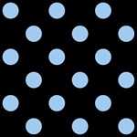 Polka Dots - Baby Blue on Black