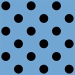 Polka Dots - Black on Iceberg Blue