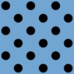 Polka Dots - Black on Iceberg Blue