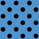 Polka Dots - Black on Steel Blue