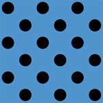 Polka Dots - Black on Steel Blue