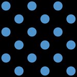 Polka Dots - Steel Blue on Black