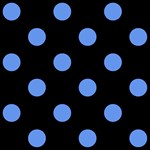 Polka Dots - Cornflower Blue on Black