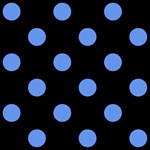 Polka Dots - Cornflower Blue on Black