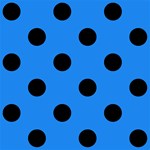 Polka Dots - Black on Dodger Blue