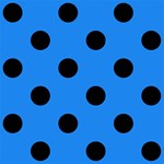 Polka Dots - Black on Dodger Blue