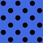 Polka Dots - Black on Royal Blue