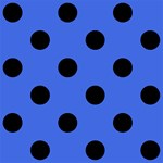 Polka Dots - Black on Royal Blue