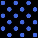 Polka Dots - Royal Blue on Black