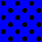 Polka Dots - Black on Blue