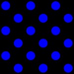 Polka Dots - Blue on Black