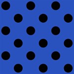 Polka Dots - Black on Cerulean Blue